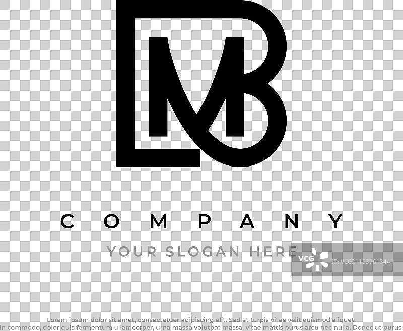 初始字母mb标志或bm字母组合标志设计图片素材