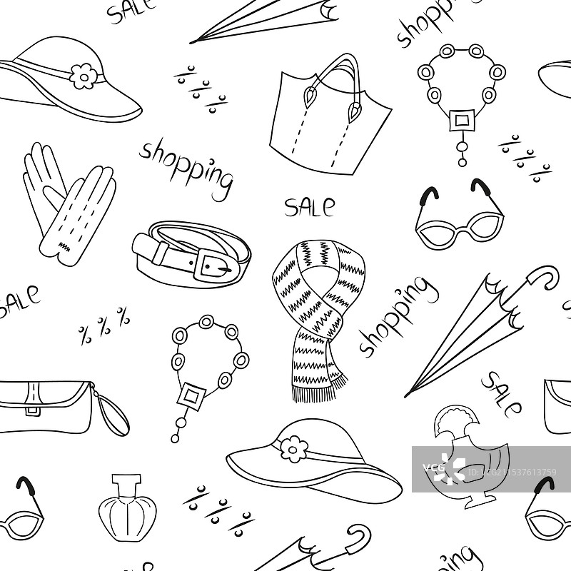 女性配饰无缝图案背景图片素材