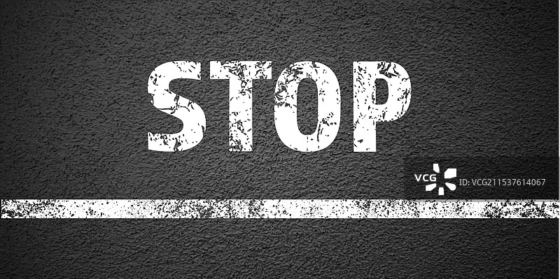 沥青道路与停止车道标线混凝土图片素材