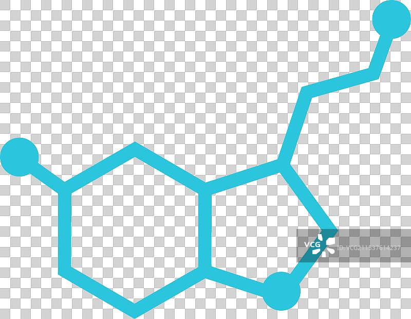 来自蓝色图标的血清素古老分子符号图片素材