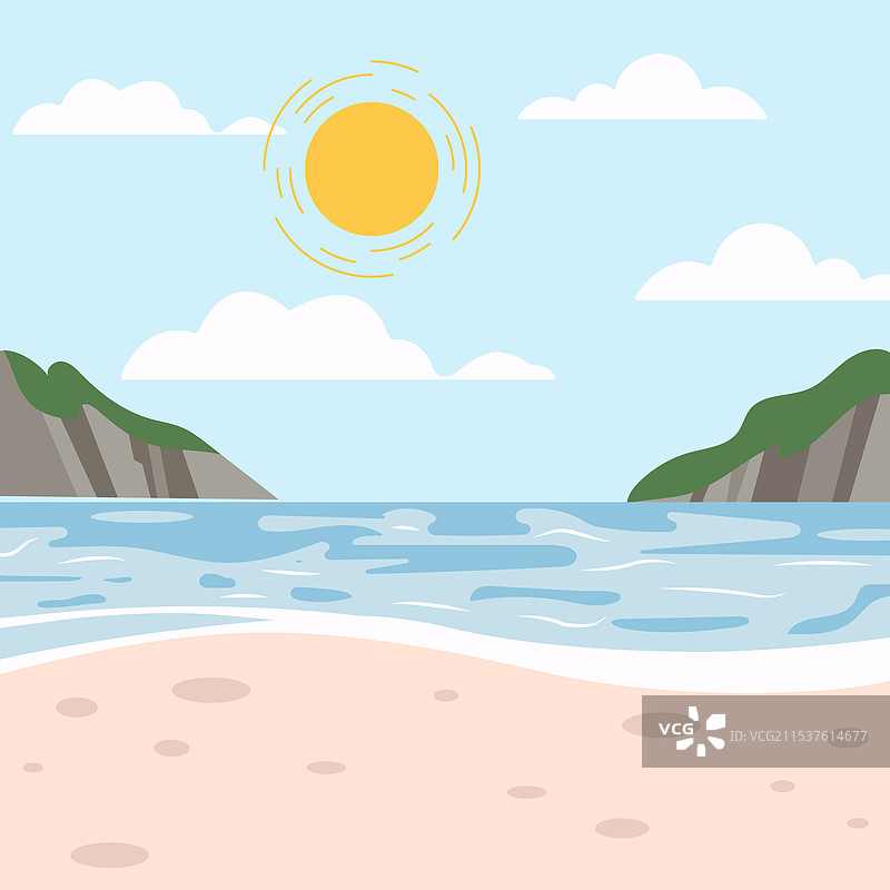 热带海岸美丽的海滩风景图片素材