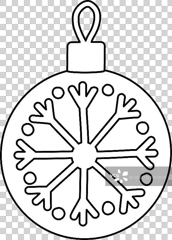 装饰有雪花涂鸦的节日球图片素材