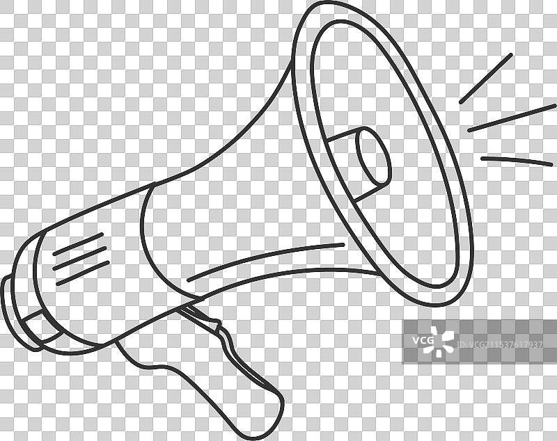 手绘的扩音器图标，独立设计图片素材