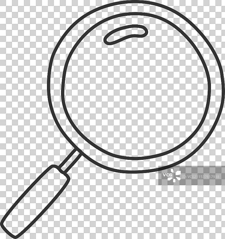 手绘放大镜涂鸦搜索图标图片素材