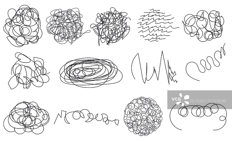 一组手绘涂鸦时尚涂鸦图片素材