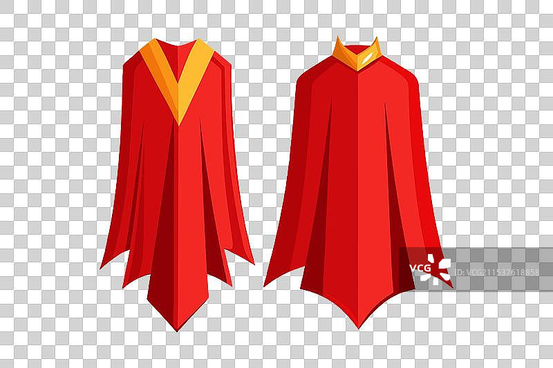 超级英雄红色斗篷设计，猩红色丝绸面料图片素材