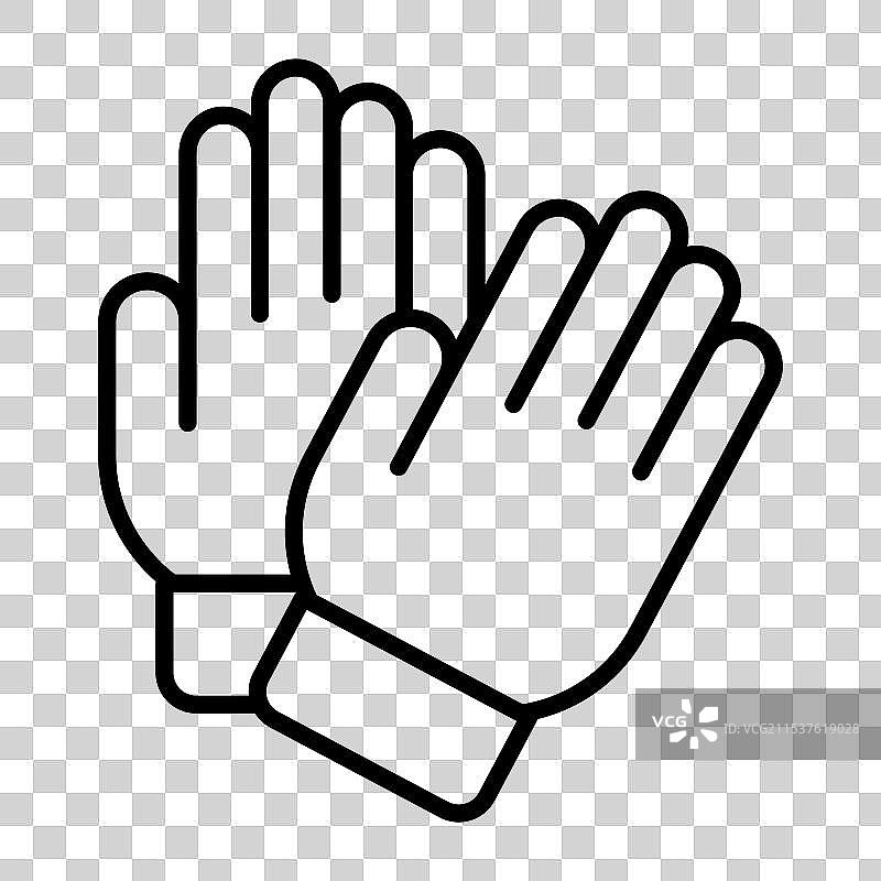 现代风格的网站手套和连指手套图标图片素材