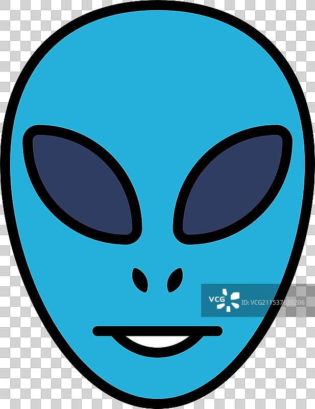 一个面带微笑的蓝色外星人图片素材