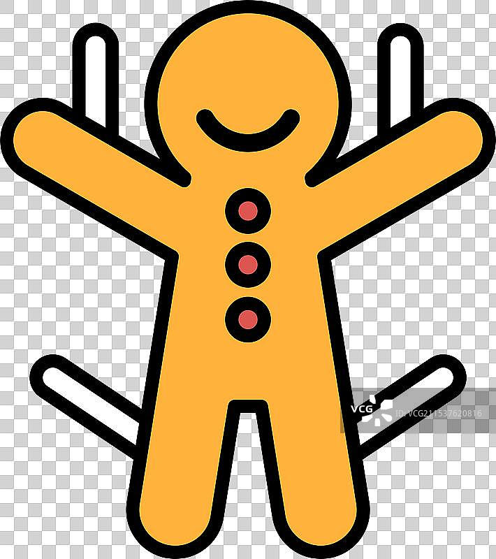 一个微笑的姜饼人卡通形象图片素材