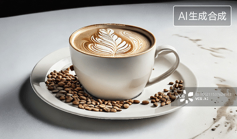 【AI数字艺术】拿铁咖啡图片素材