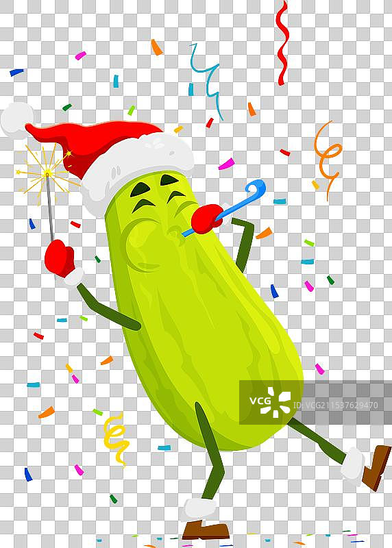 圣诞节的西葫芦与节日派对喇叭图片素材