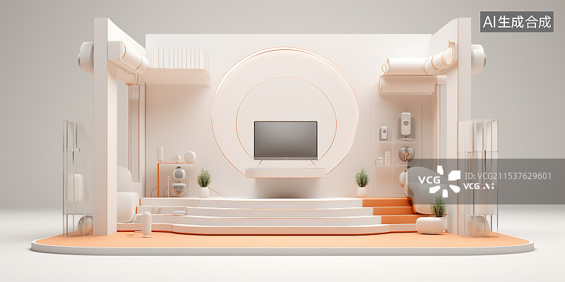 【AI数字艺术】科技风电商场景图片素材