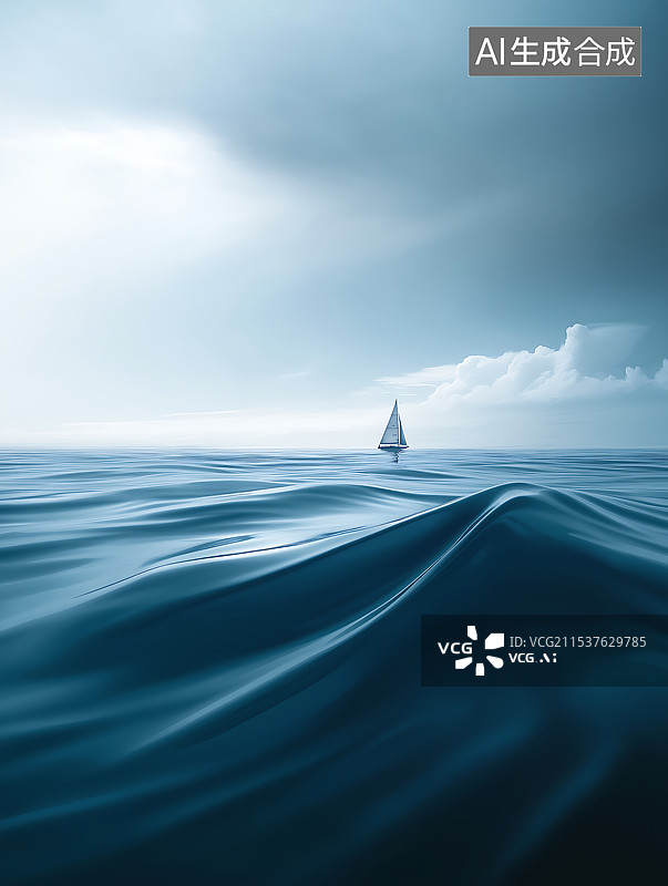 【AI数字艺术】海上帆船图片素材