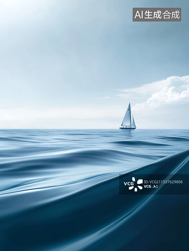 【AI数字艺术】海上帆船图片素材