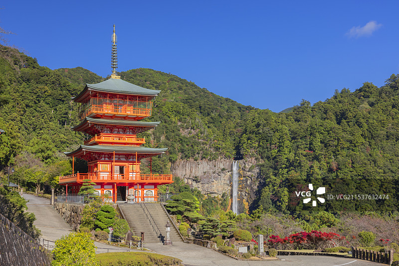 日本和歌山县的青岸渡寺图片素材