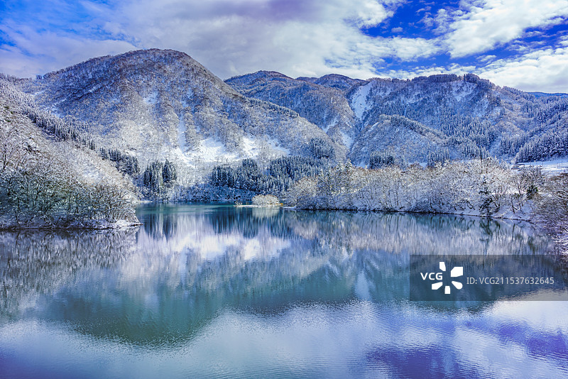 日本富山县的雪景图片素材
