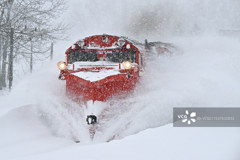 拉塞尔头楔形犁，北海道，日本图片素材