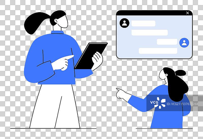 两个人进行数字交流图片素材