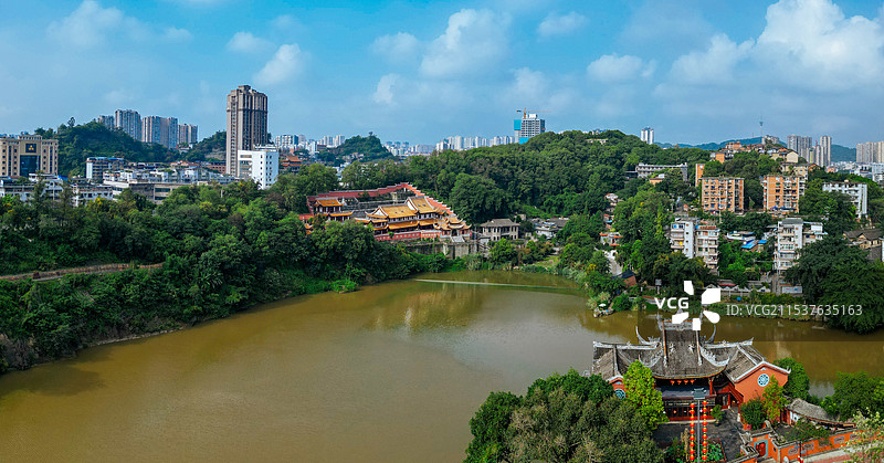 自贡 地标 龙凤山公园 法藏寺 彩灯公园 妙观寺 体育中心 龙井公园 百利大厦图片素材