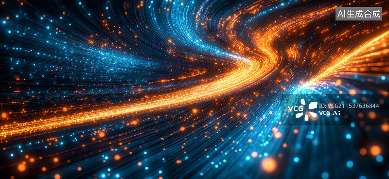 【AI数字艺术】光影粒子科幻背景图片素材