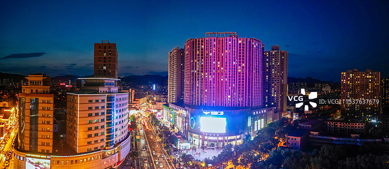 张家口 展览馆 新华大厦 百盛购物 航拍图片素材