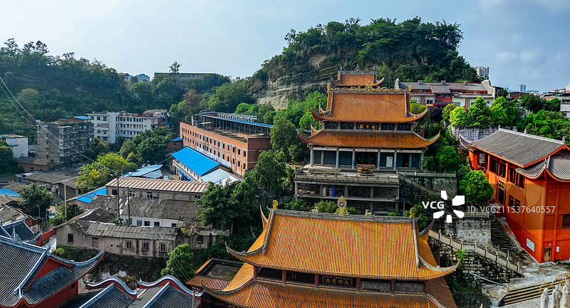 自贡 地标 龙凤山公园 法藏寺 彩灯公园 妙观寺 体育中心 龙井公园 百利大厦图片素材