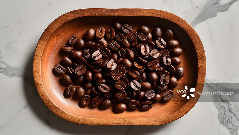 木碗中的咖啡豆图片素材