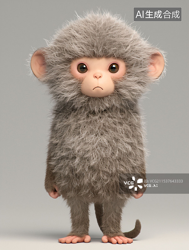 【AI数字艺术】十二生肖，猴子，毛绒玩具，可爱，萌，动物，图片素材