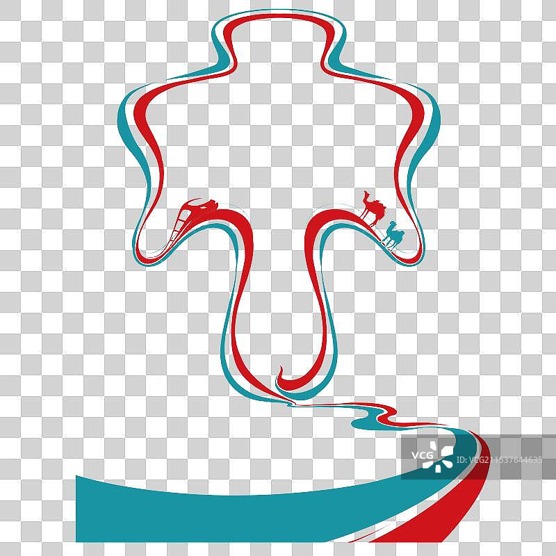 创意设计丝绸之路构成一带一路的中国结汉字中海报图片素材