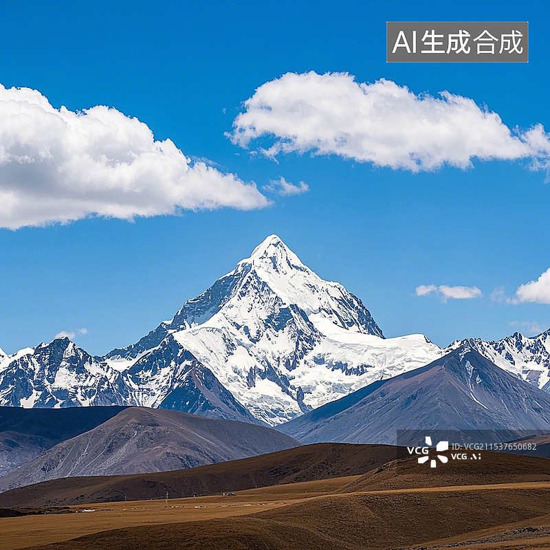 【AI数字艺术】雪山图片素材