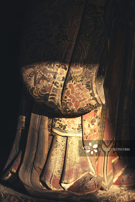 北京智化寺帝释天塑像服装特写图片素材