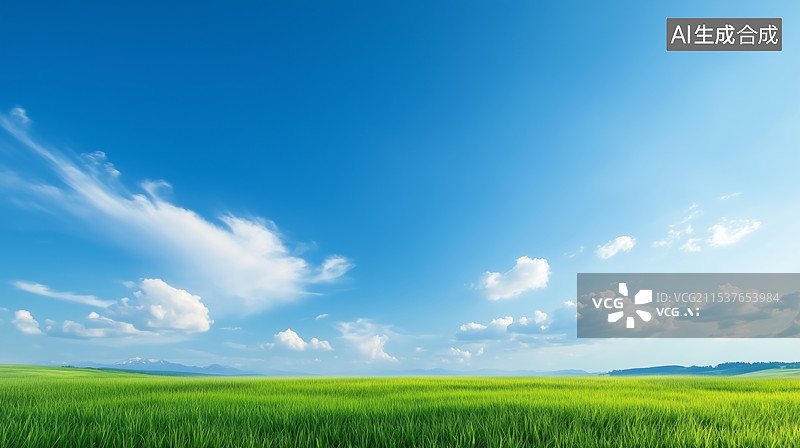 【AI数字艺术】广阔无垠的绿色田野图片素材