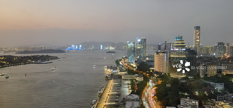厦门环岛路夜景图片素材
