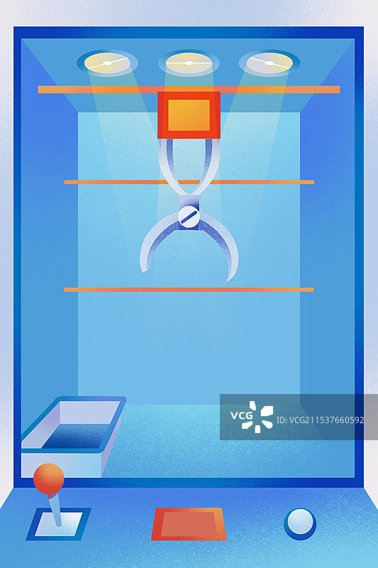 蓝色抓娃娃机器背景图片素材