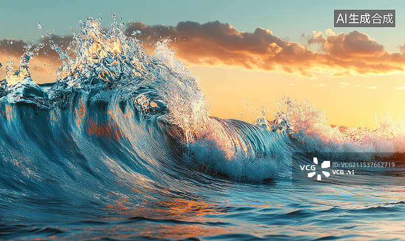 【AI数字艺术】海上的巨浪图片素材