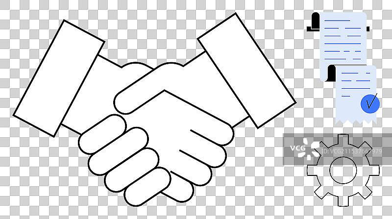 象征合同达成协议的握手图片素材