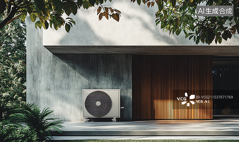 【AI数字艺术】小区住宅楼外的空调外机，突出城市生活与基础设施。图片素材