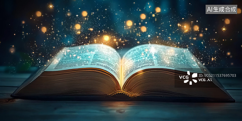 【AI数字艺术】一本打开的书籍书本，教育学习概念图片素材