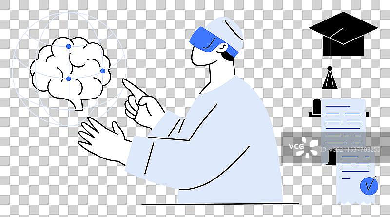 未来教育概念与虚拟现实图片素材