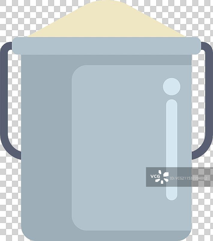 用于建筑的装满沙子的金属桶图片素材