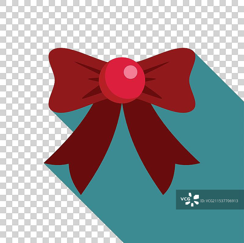 在青绿色背景上带有圆点中心的红色蝴蝶结图片素材