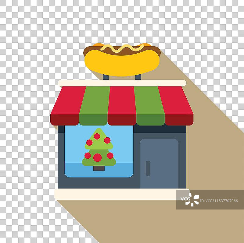 圣诞热狗店在节日期间出售食品图片素材