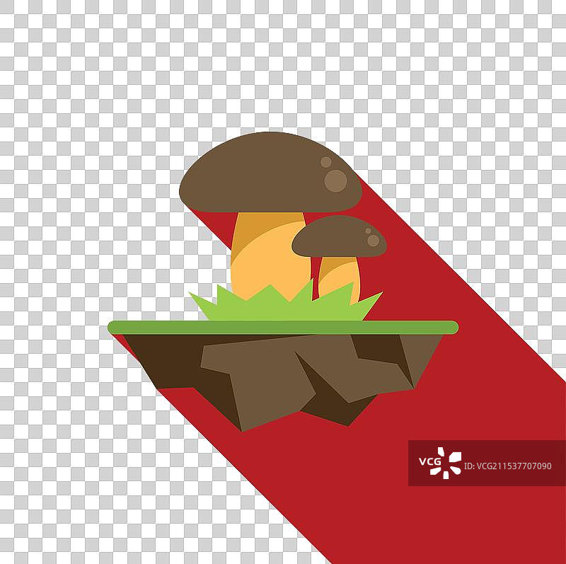 两个蘑菇在漂浮的岛屿上生长图片素材