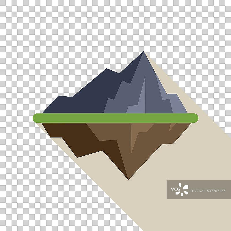 草坪上的悬浮山岛图片素材