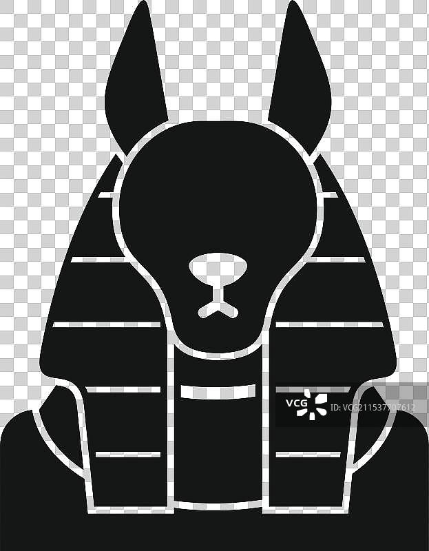 黑色阿努比斯图标，代表古埃及文化图片素材