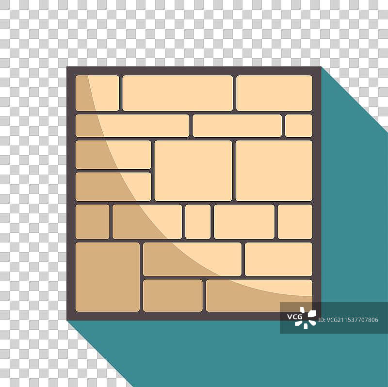 砖墙在蓝色背景上投射出长长的阴影图片素材