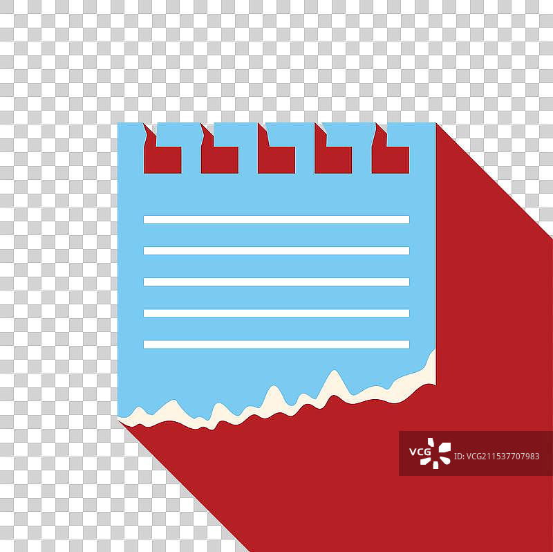 红色背景上的撕边空白便条纸图片素材