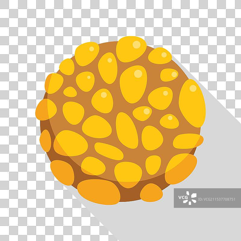 平坦的圆形饼干，上面覆盖着黄色糖霜图片素材