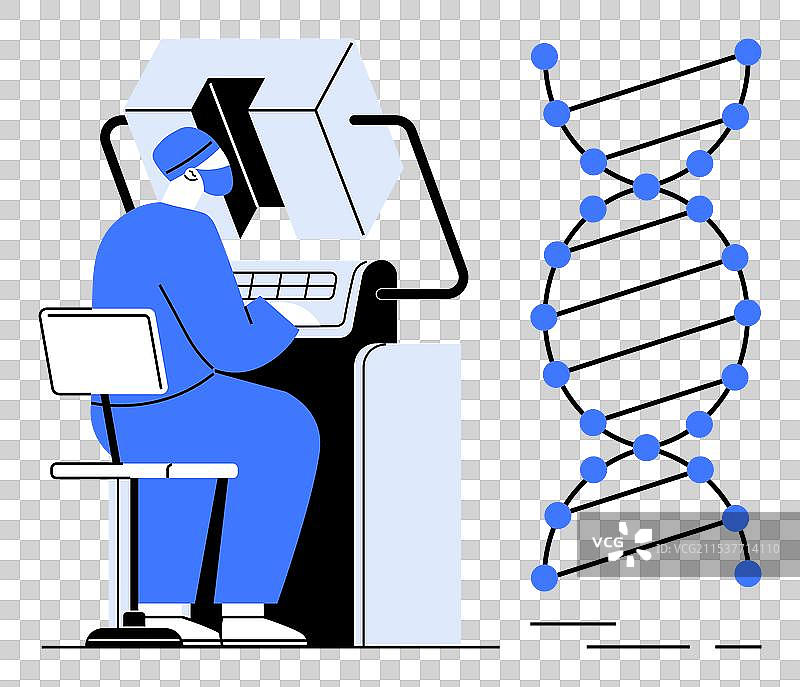 科学家使用先进技术分析基因数据图片素材