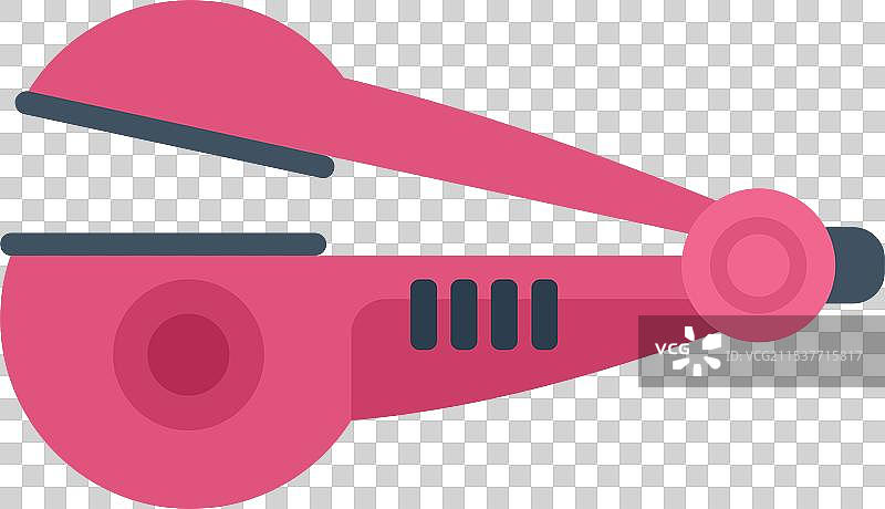 粉色卷发棒加热中，准备进行造型。图片素材